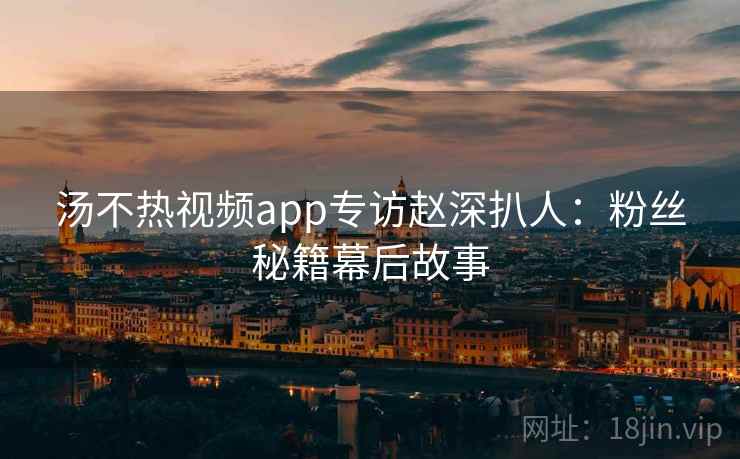 汤不热视频app专访赵深扒人：粉丝秘籍幕后故事