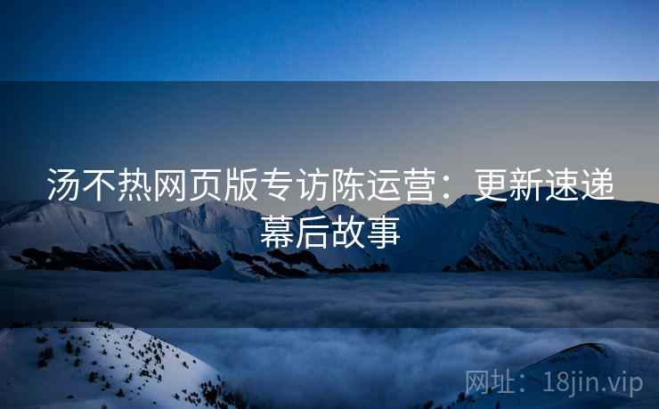汤不热网页版专访陈运营：更新速递幕后故事